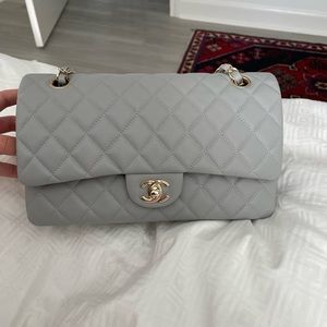 Grey Chanel Double Flap Bag